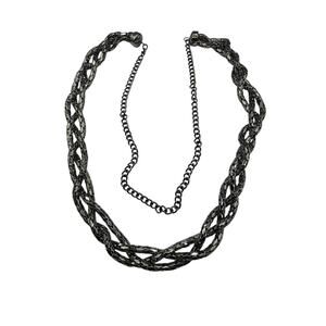 wide, interwoven chain Necklace 38"